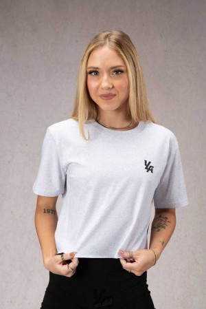 Heather White YoungLa W421 Trippy Oversized Tee | 6823-KXMVB