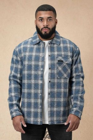 Kashmir Blue YoungLa 556 High Profile Flannel Jacket | 8652-TFVAB