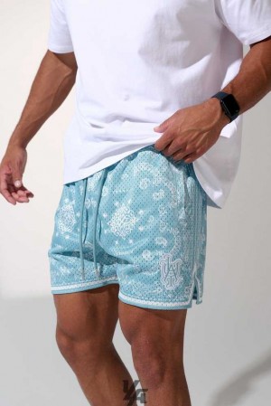 Light Blue YoungLa 132 Infamous Bandana Shorts | 2341-SZXKB