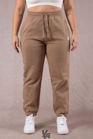 Light Brown YoungLa W203 Winter Bloom Joggers | 7438-BXUER