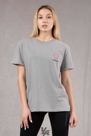 Light Grey Wash YoungLa W417 Iggy Oversized Tee | 1425-LKYDP