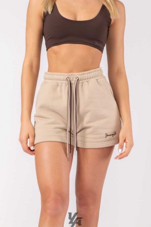 Light Taupe YoungLa W107 Triple String Shorts | 5067-IJXCD