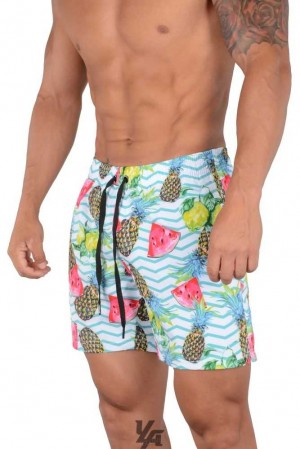 Melon Pineapple YoungLa 128 Abstract Swim Shorts '22 | 9348-BJPNI