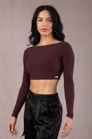 Merlot YoungLa W419 Grace Cropped Top | 5482-RQWXS