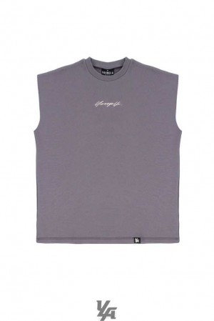 Nardo Grey YoungLa 328 Drop Shoulder Cut Offs | 6483-UHBQO