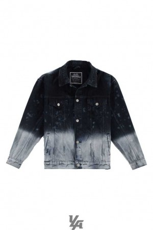 Navy Washed YoungLa 632 Downtown Denim Jackets | 4198-ONFJR