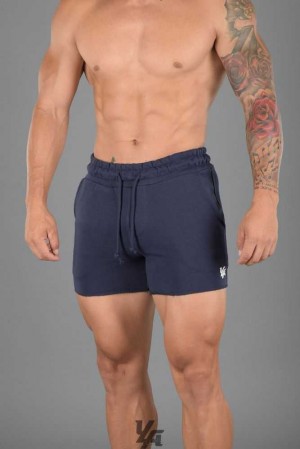 Navy YoungLa 102 Bodybuilding French Terry Shorts | 5140-RBPGU