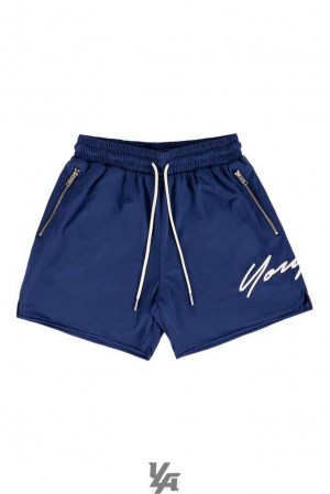 Navy YoungLa 115 Signature Shorts | 9742-ZIXMR