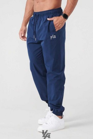 Navy YoungLa 214 Effortless Nylon Joggers | 5638-AZEIM