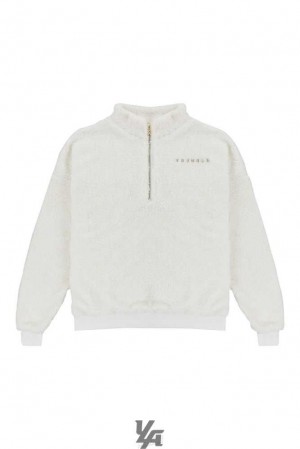 Offwhite YoungLa 505 Quarter Zip Teddy Fleece | 1407-JVYFU