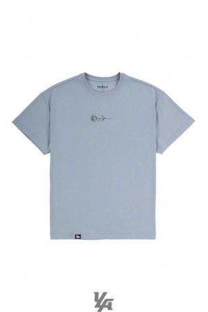 Pastel Blue YoungLa 461 Lightweight Feather Tees | 1295-ICNYE