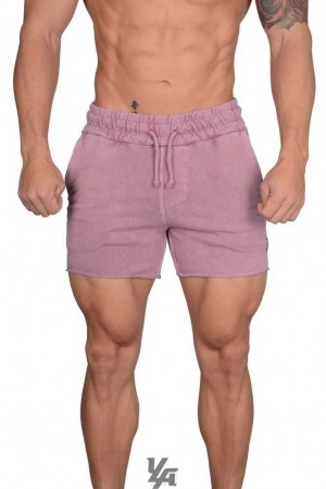 Pink Washed YoungLa 102 Bodybuilding French Terry Shorts | 3857-UXWSN