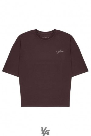 Plum Perfect Wash YoungLa 464 Skyline Super Sized Tees | 2186-ZLCFM