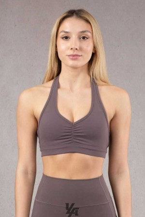 Plum Truffle YoungLa W320 Power Backless Sports Bra | 4198-KZWVU