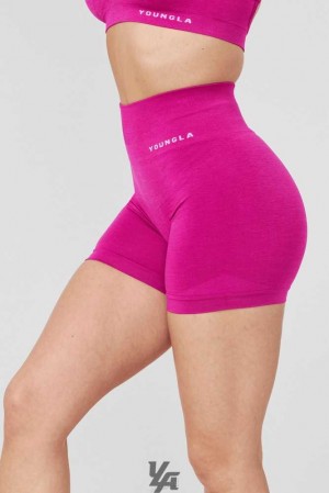 Raspberry Wine YoungLa W120 - Core Seamless Shorts | 9637-HUQNR