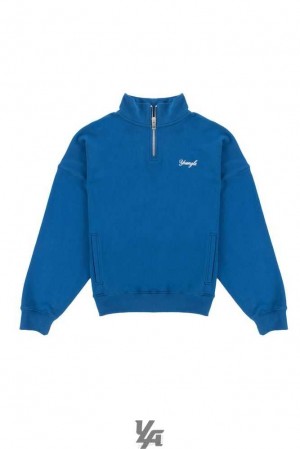 Royal Blue YoungLa 558 Supersized G Quarter Zip | 9328-OWKMJ