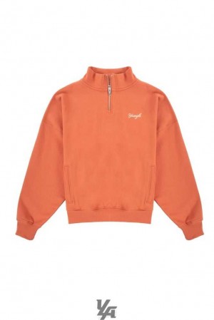 Rusty Orange YoungLa 558 Supersized G Quarter Zip | 4579-QFDOA