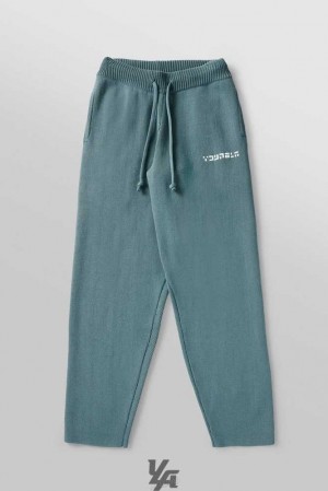 Sage Green YoungLa 255 - Knitted Joggers | 5364-ZNKGV