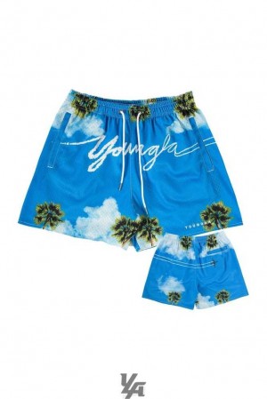 Signature Clouds YoungLa 141 The Block Party Shorts | 7439-DYFTJ