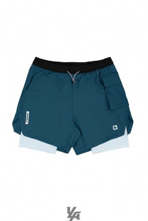 Slate Blue YoungLa 121 Performance Line Compression Shorts | 2504-AMRFH