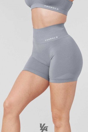 Stone Grey YoungLa W120 - Core Seamless Shorts | 2784-EPJRA