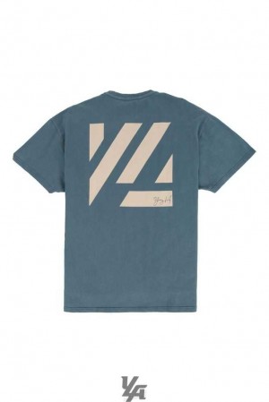 Teal Washed YoungLa 413 Oversized Bloc Shirts | 0583-BCESP