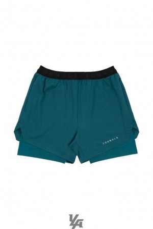 Teal YoungLa 129 Trilogy Compression Shorts | 9814-LFEJW