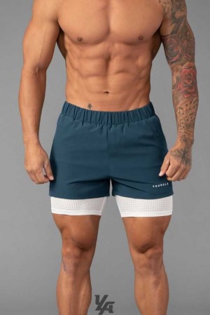 Teal YoungLa 144 Peak Velocity Compression Shorts | 5480-SMZIN