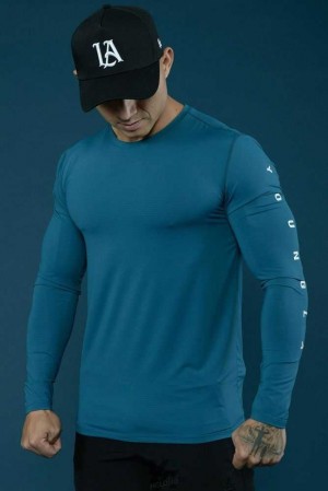 Teal YoungLa 424 Zephyr Compression Long Sleeves | 4963-ZDXTS