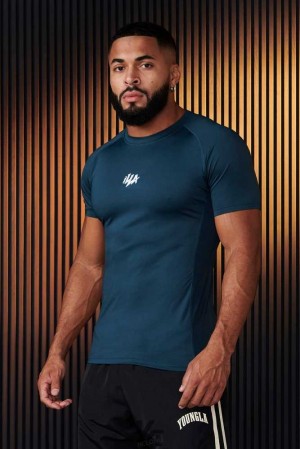 Teal YoungLa 474 - Speed Compression Tees | 1534-KQGCW