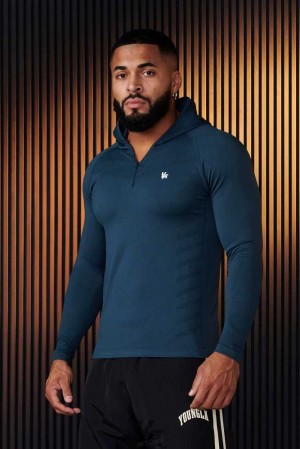 Teal YoungLa 832 - SuperVillain Compression Hoodies | 0915-YJTQE