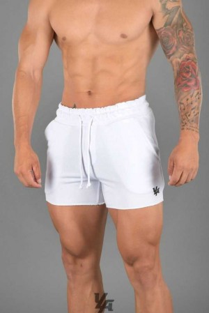 White YoungLa 102 Bodybuilding French Terry Shorts | 0361-LNMGC