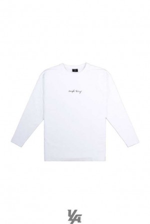 White YoungLa 427 Simple Things Long Sleeve Shirt | 3714-SRBPM