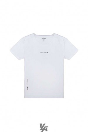 White YoungLa 447 Wide neck Raw Cut Tee | 8619-XNKSF