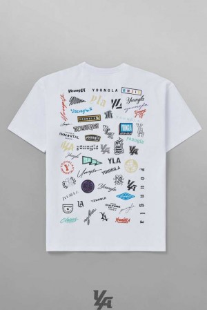 White YoungLa 482 - Wall of Fame Tees | 9702-CREST