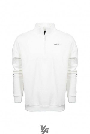 White YoungLa 516 Alumni Quarter Zips | 1625-STBPE