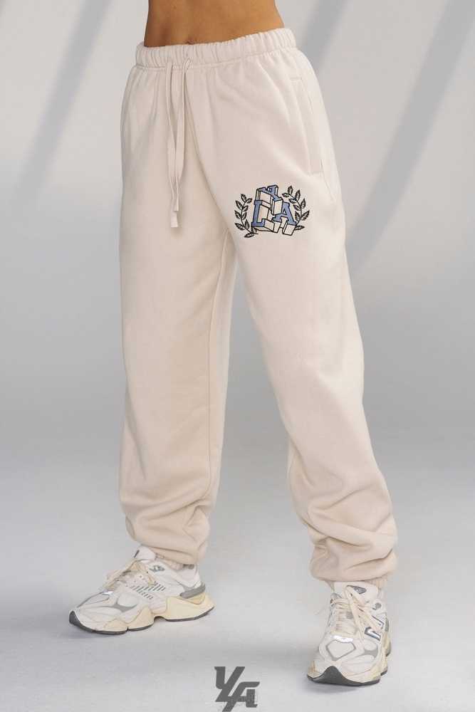 Barely Beige YoungLa W226 - Teddy Jogger | 1589-KGCIY