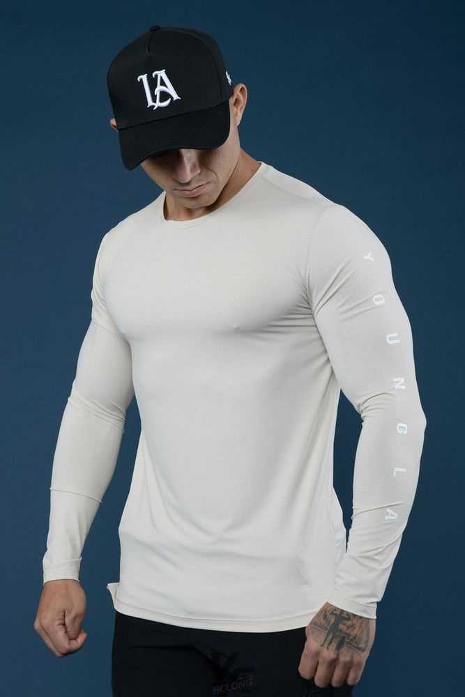 Beige YoungLa 424 Zephyr Compression Long Sleeves | 2314-RTYKH