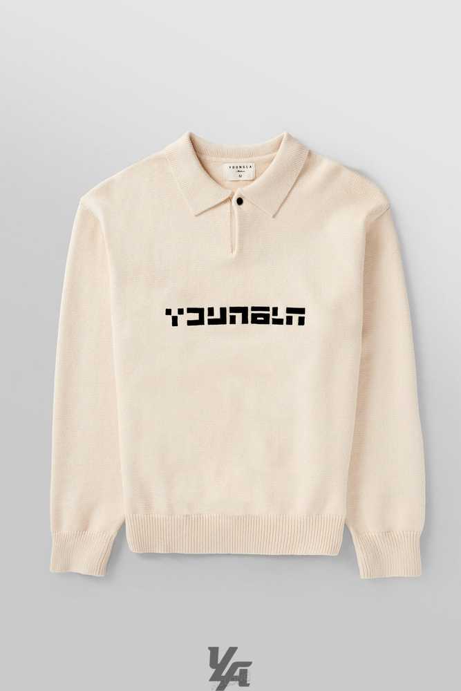 Beige YoungLa 508 - Knitted Polo Longsleeves | 6340-MNDRB