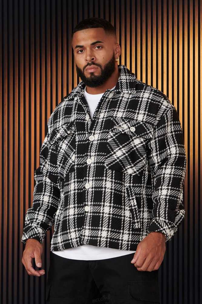 Black/White YoungLa 519 - Woven Flannel Jackets | 7625-SGPMT