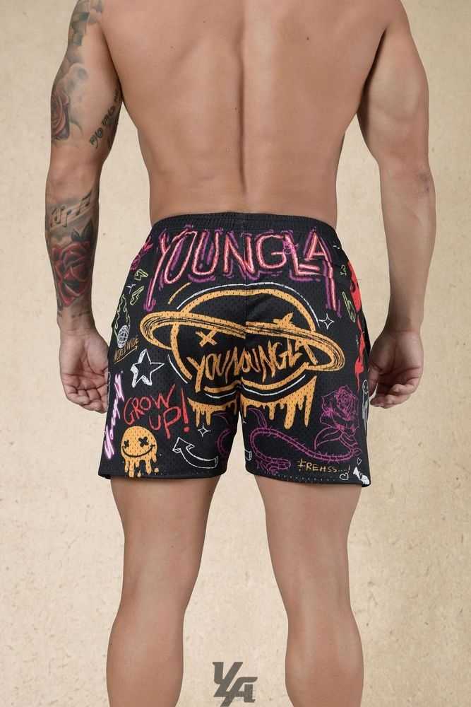 Black Solar System YoungLa 125 Graffiti Shorts | 8106-PRAHD