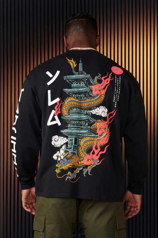 Black Temple Dragon YoungLa 8038 - Tokyo Longsleeves | 6179-PVJYF