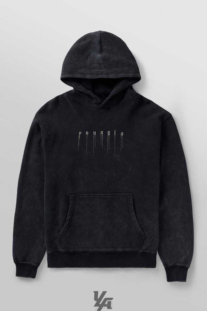 Black Wash YoungLa 551 - Drippy Skull Hoodie | 9802-HQRPK