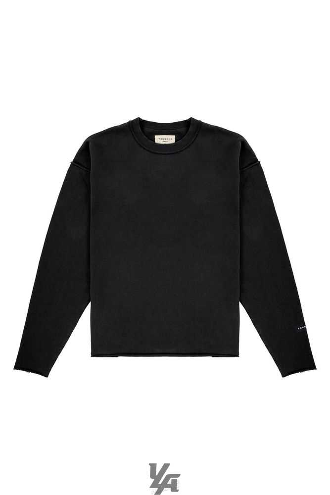 Black Wash YoungLa 821 Anarchy Crewnecks | 0651-FKNRH