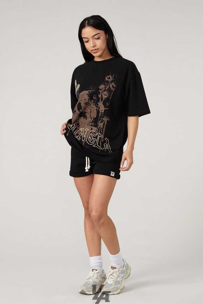 Black Wash YoungLa W427 Phantom Oversized Tees | 2348-YHFZM