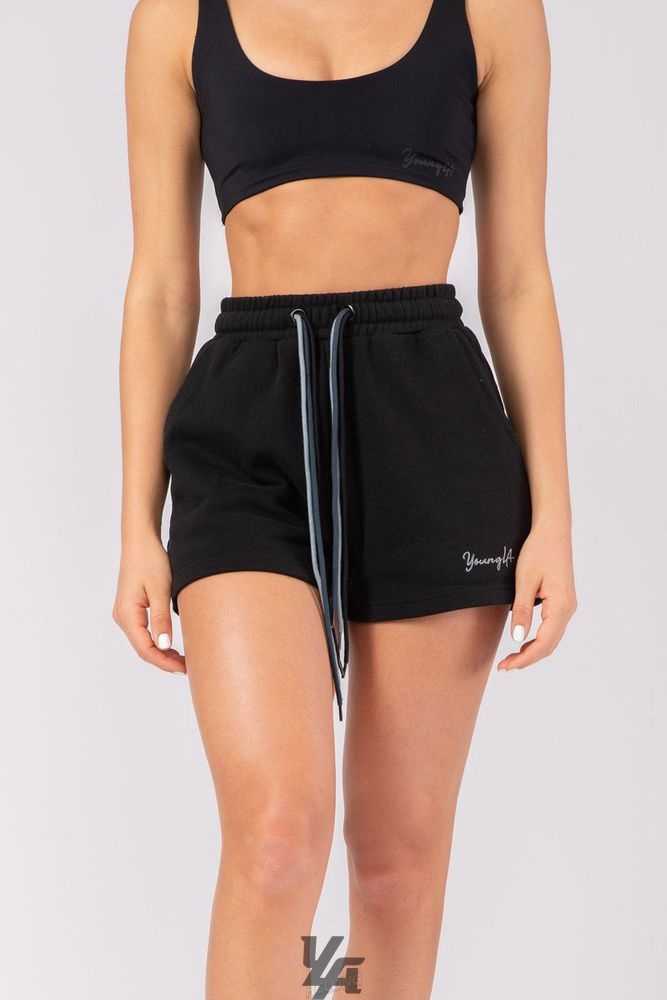 Black YoungLa W107 Triple String Shorts | 9215-JPDSI