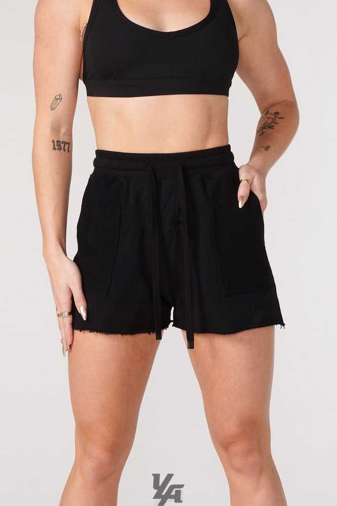 Black YoungLa W114 Reversed Terry Shorts | 8703-RSWPQ