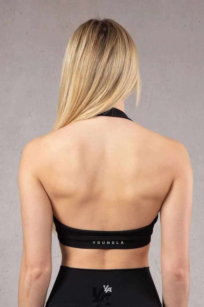 Black YoungLa W320 Power Backless Sports Bra | 3761-QAVWF