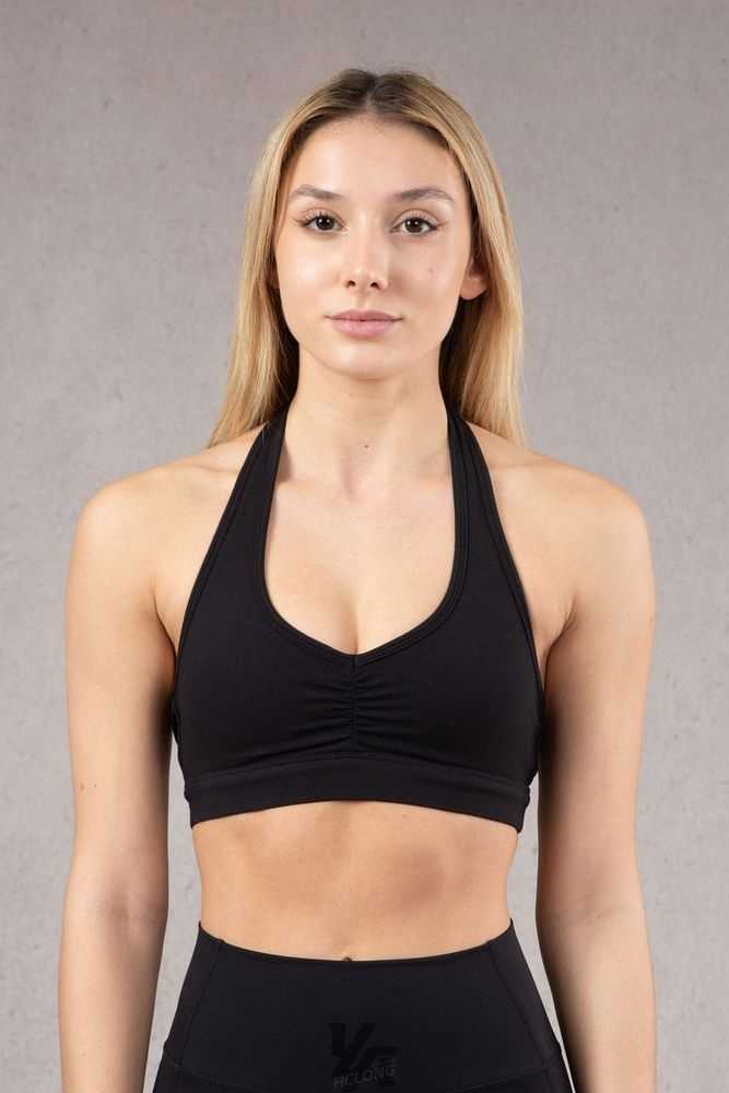 Black YoungLa W320 Power Backless Sports Bra | 3761-QAVWF