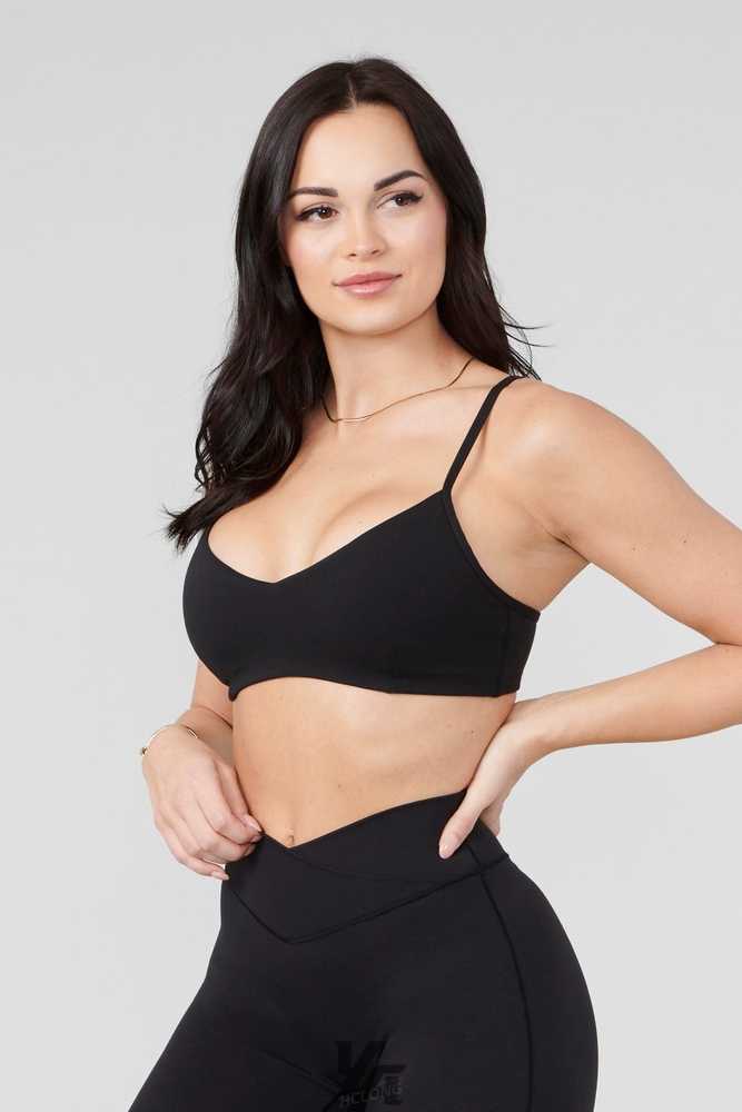 Black YoungLa W324 Vital Sports Bra | 7256-UCRIO